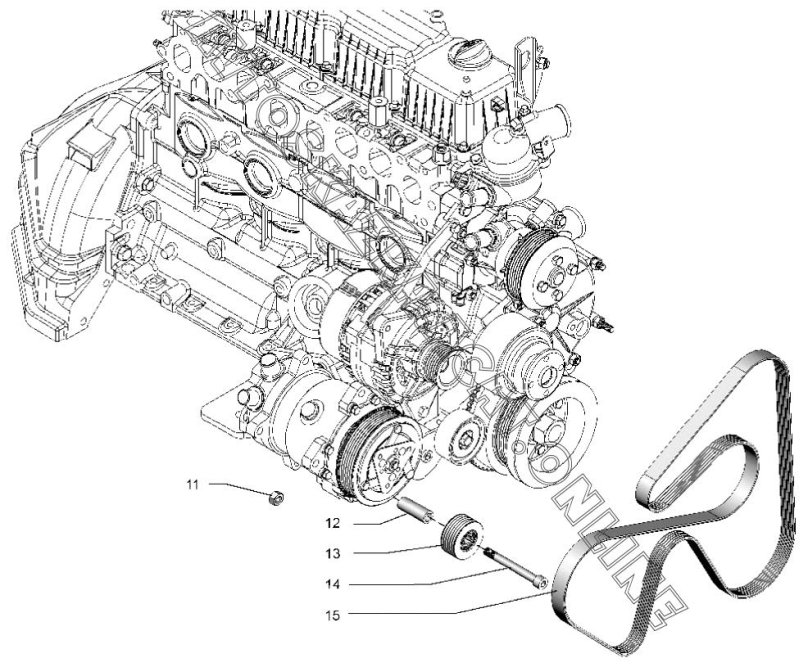 Ремень генератора Газель УМЗ 4216 схема