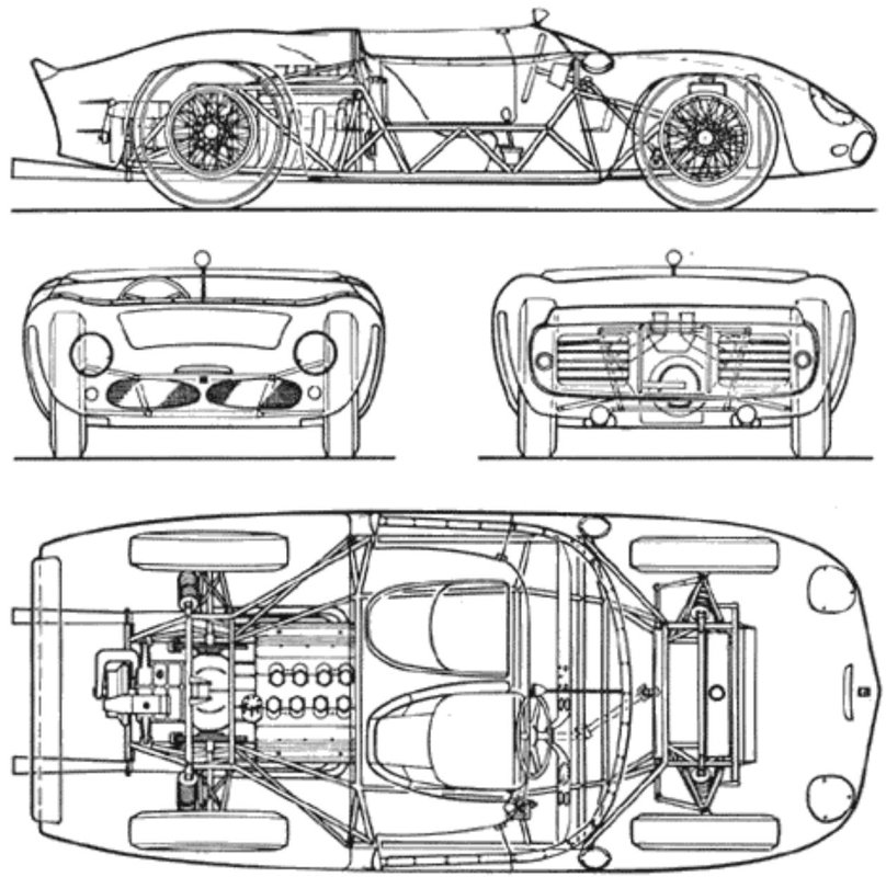 Porsche 550 Spyder чертежи