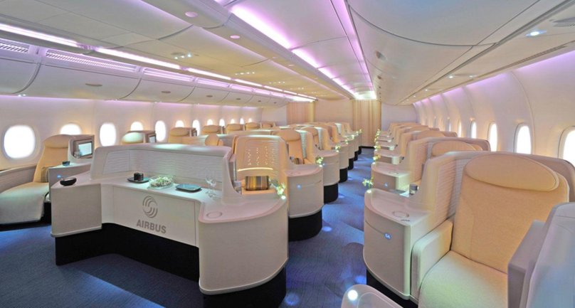 Airbus a380 SUPERJUMBO Jet внутри