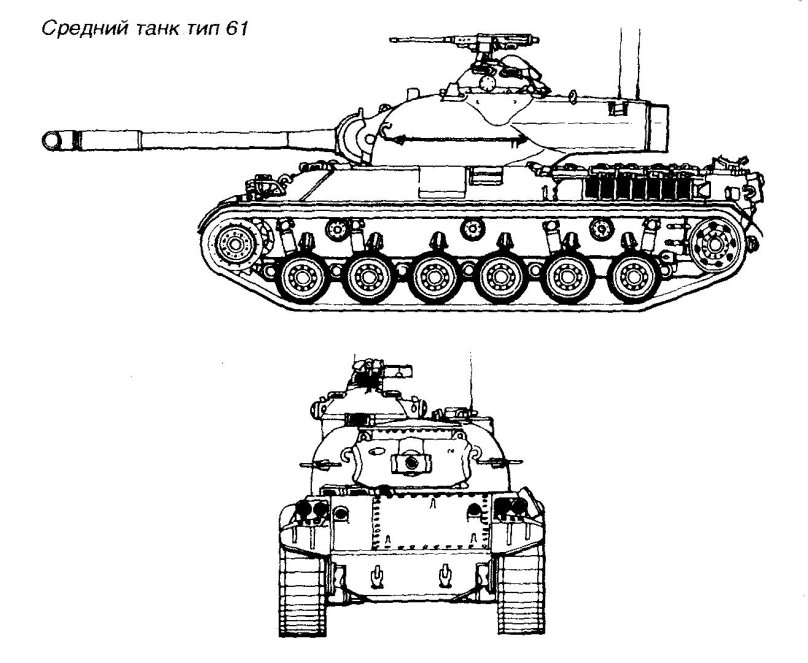 Type 61 японский танк чертеж