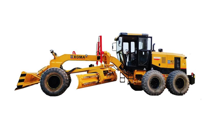 Грейдер на белом фоне