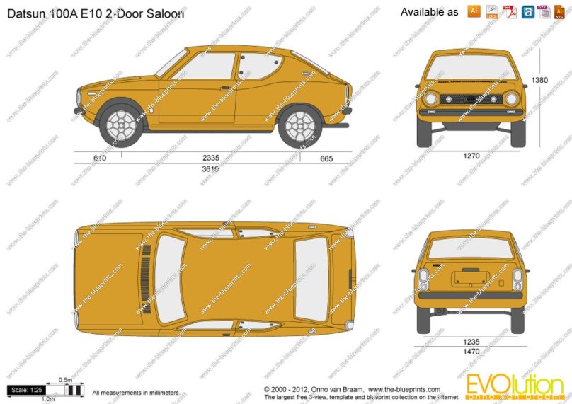 Датсун 100а чертеж