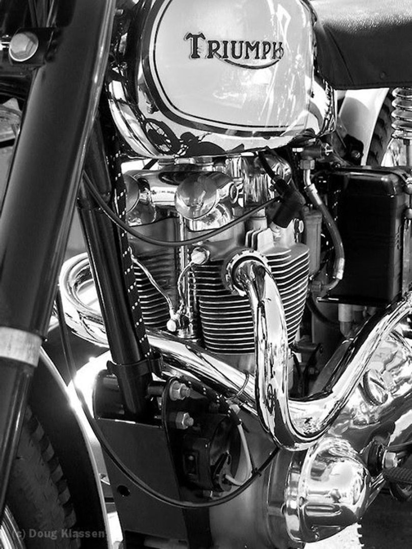 Двигатель Триумф Бонневиль в разрезе