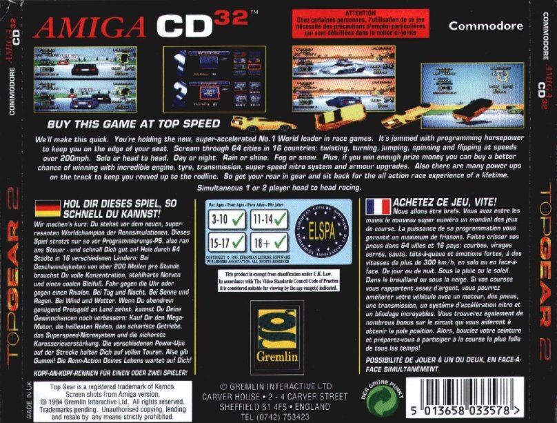 Игра для Sega: Top Gear 2