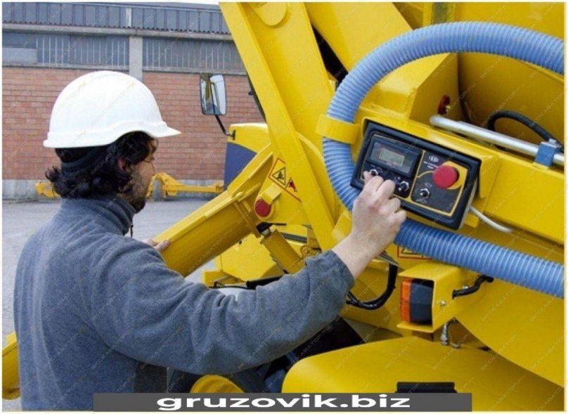 Бетономешалка на пульте управления