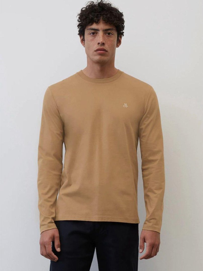 Коричневый лонгслив мужской