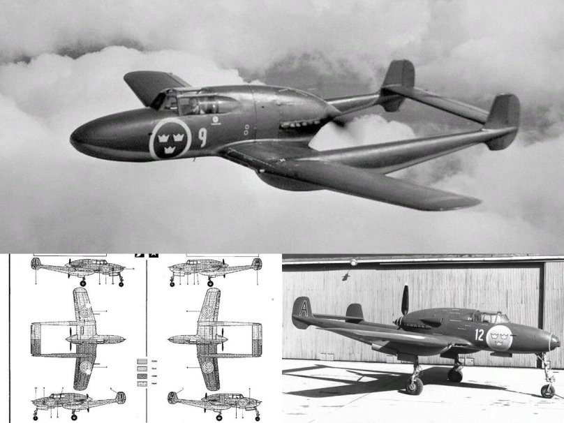 Самолет Saab j 21.