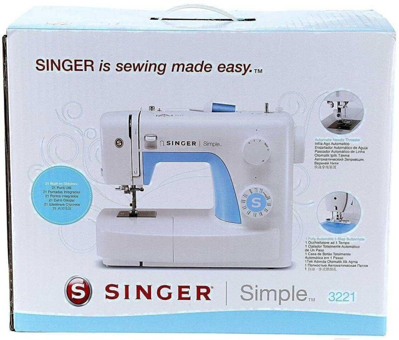 Singer simple 3221 бело-голубая