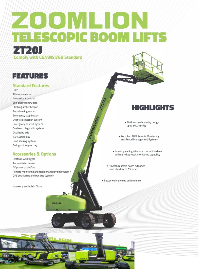 Zoomlion zt26j телескопический подъемник