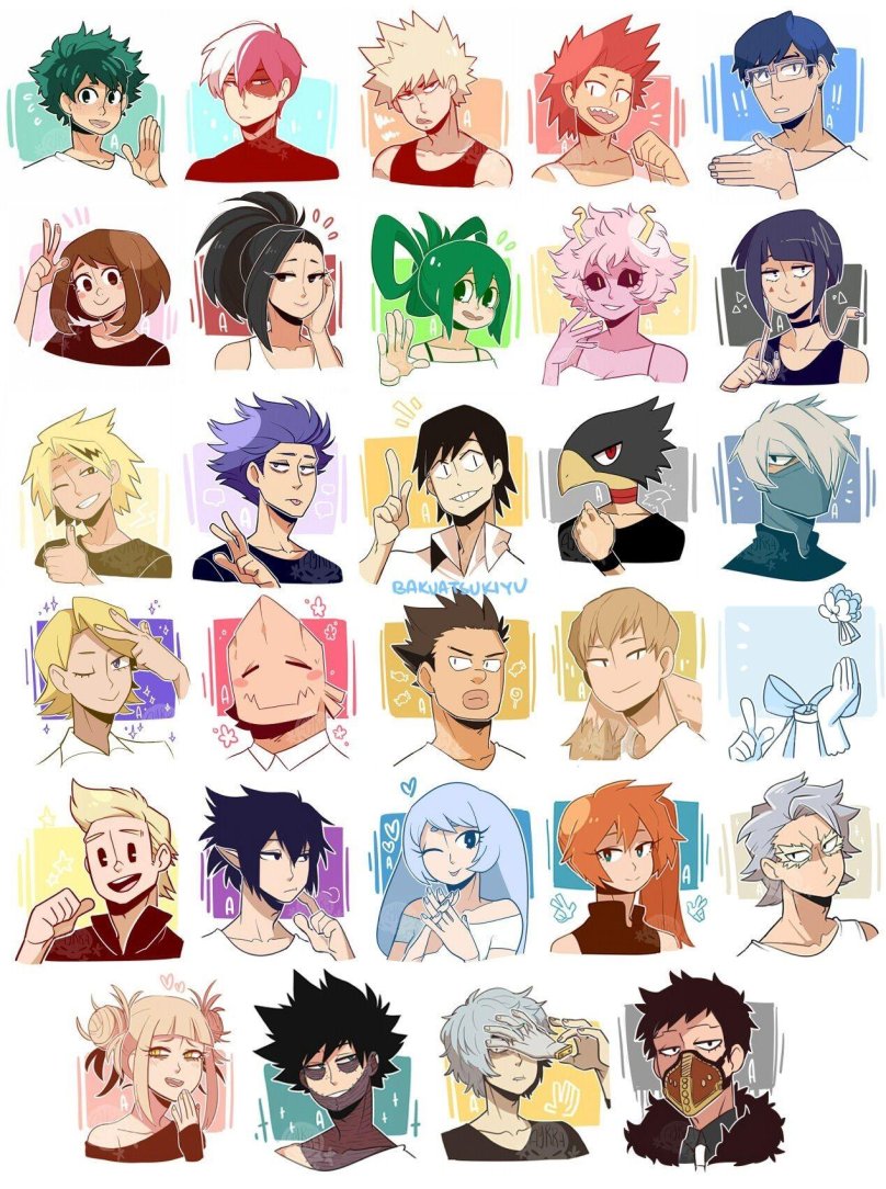 Герои аниме моя геройская Академия