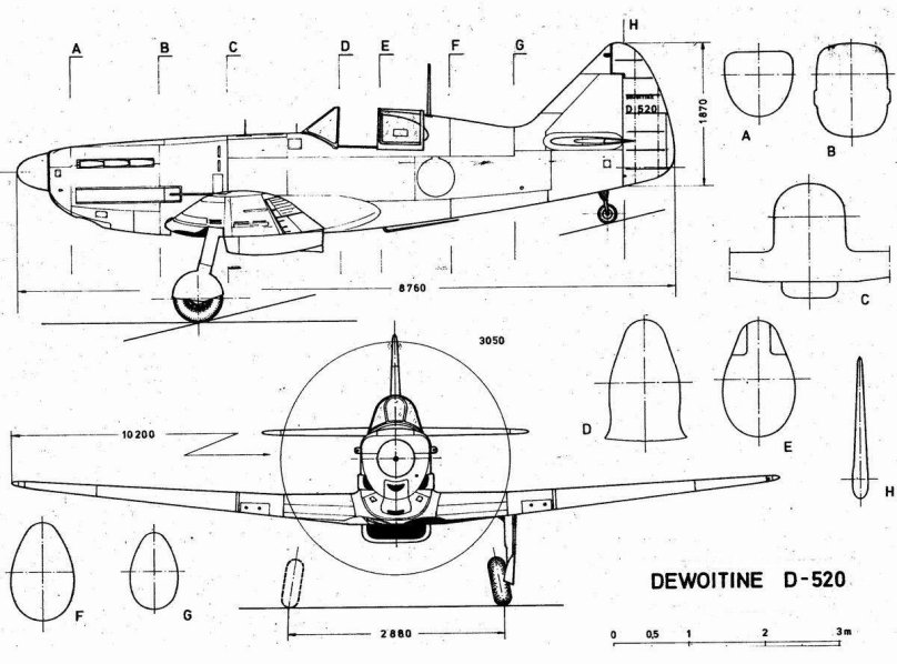 Dewoitine d.520 чертеж