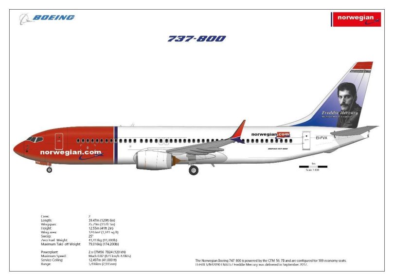 Boeing 737-800 вид сбоку