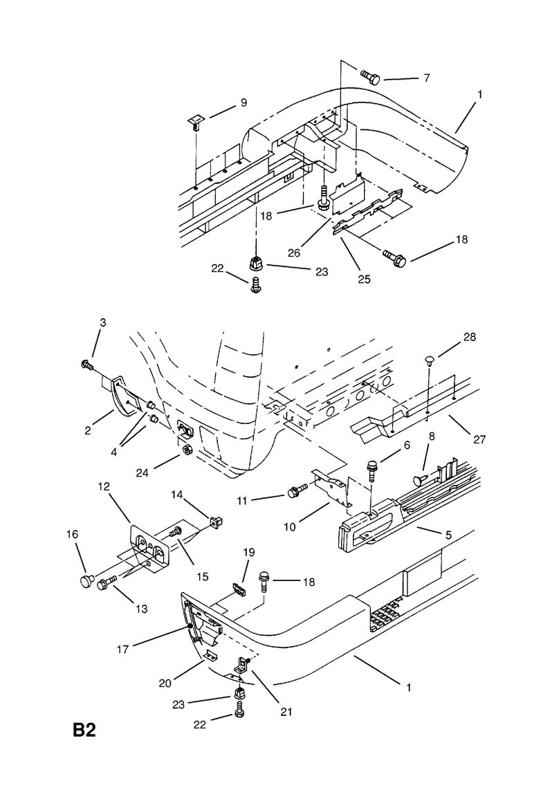 Чертежи бампера Опель Монтерей