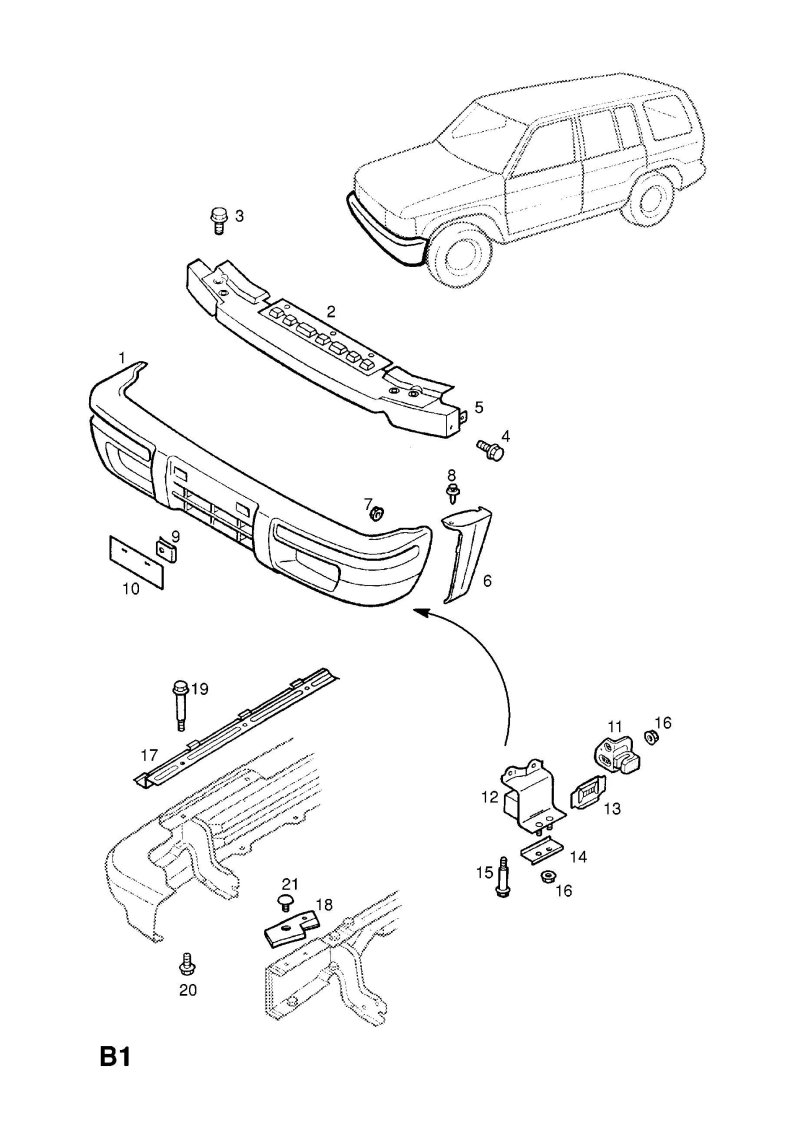 Бампер на Опель Монтерей