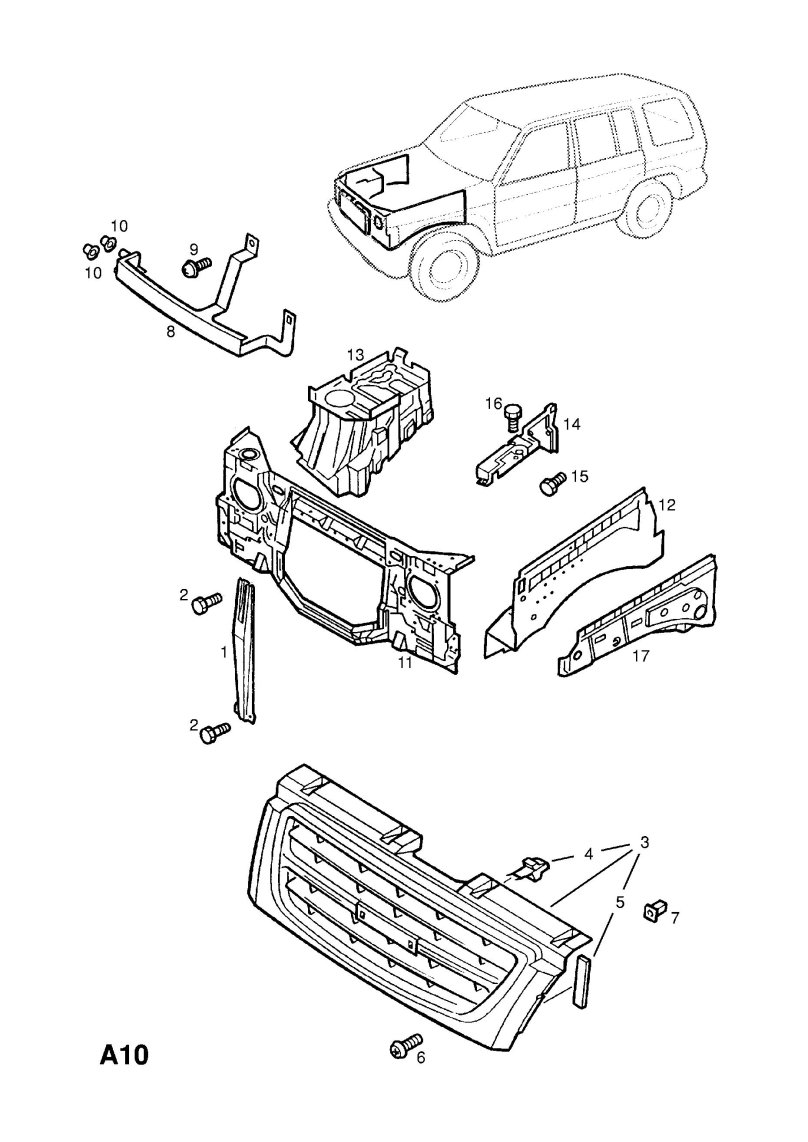 Решетка радиатора Опель Монтерей