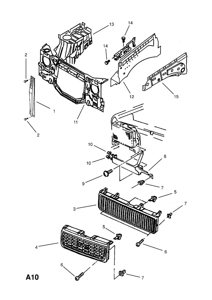 Решетка радиатора Опель Монтерей