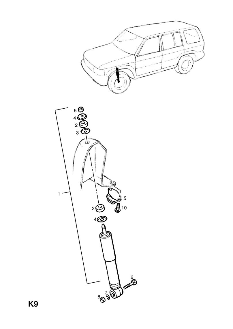 Амортизаторы задние Опель Монтерей