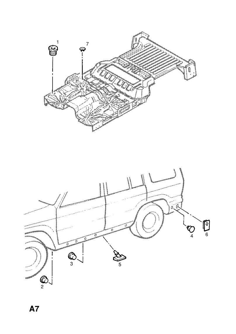 Схема укладки проводки по кузову Опель Монтерей