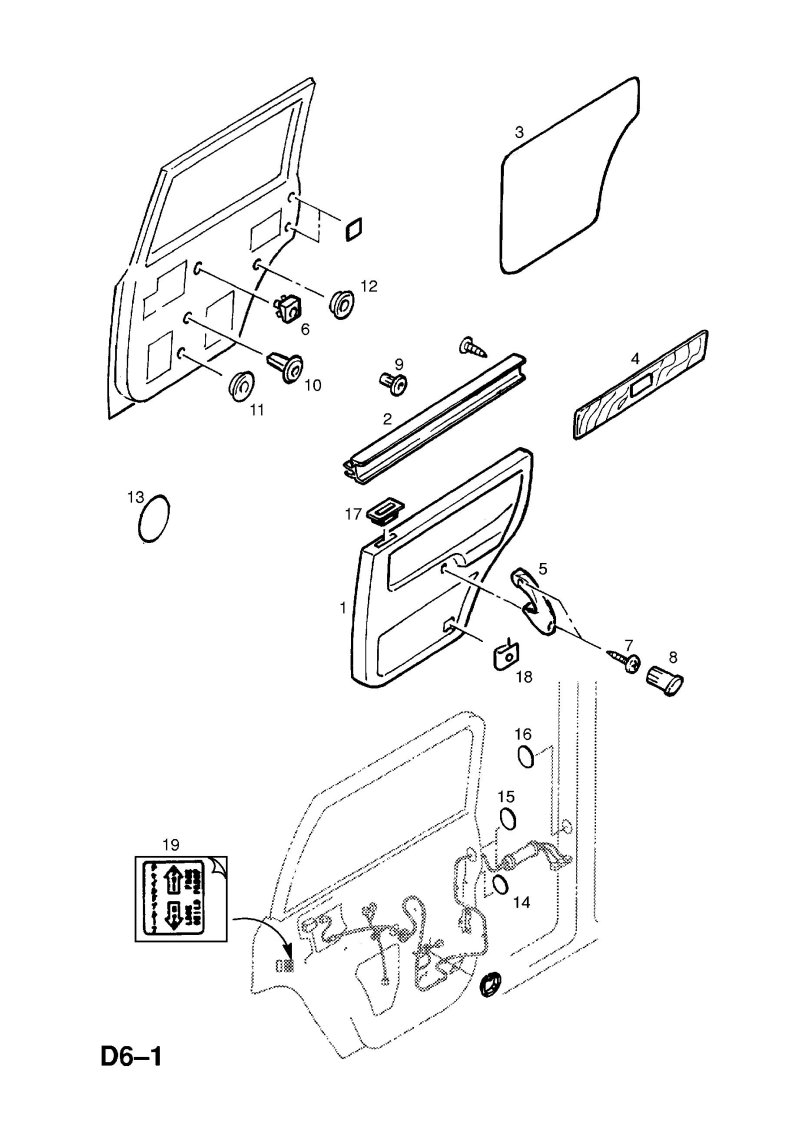 Opel Monterey 1992 обшивка двери