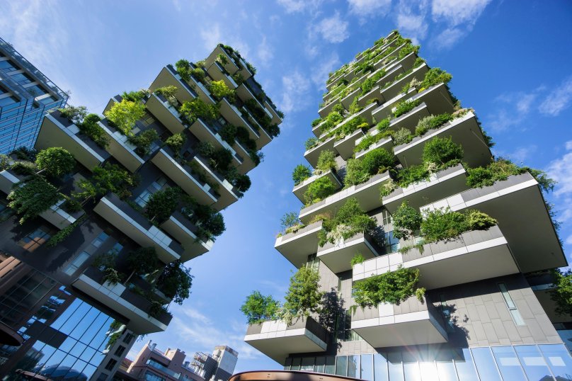 Bosco verticale (вертикальный лес), Милан, Италия.