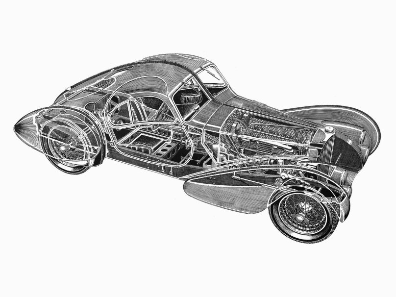 Bugatti Type 57sc Atlantic чертежи