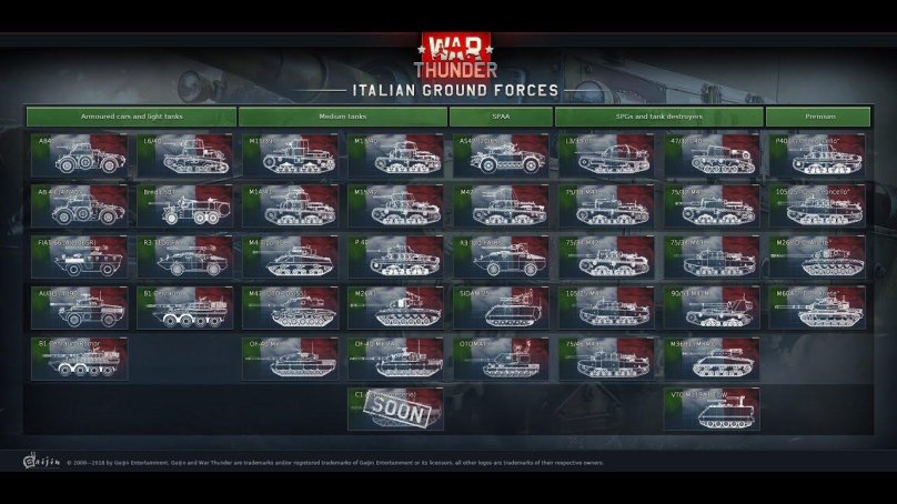 Ветка танков Италия War Thunder