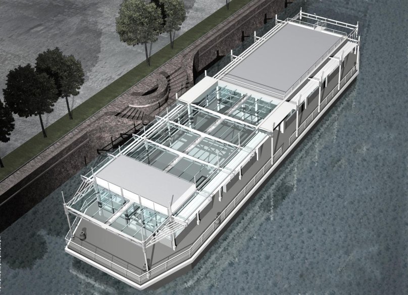 Плавучий бетонный дебаркадер