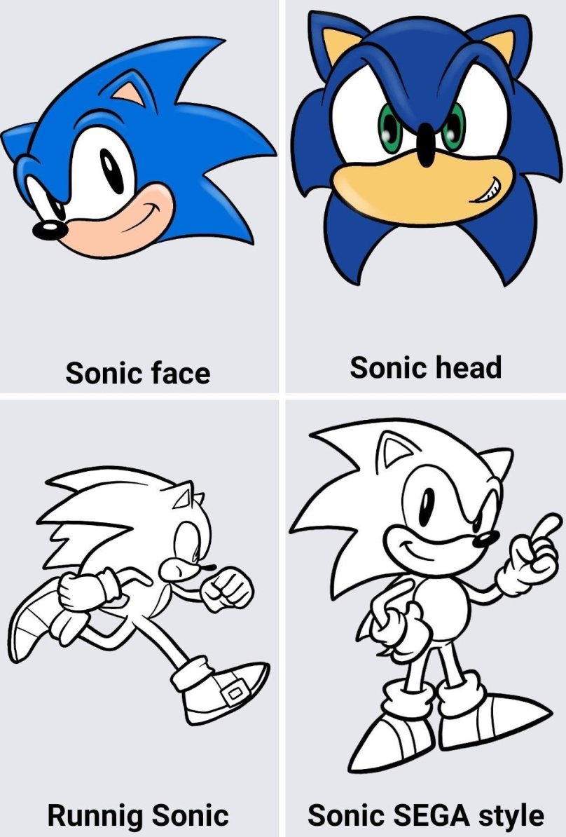 Нарисовать Соника