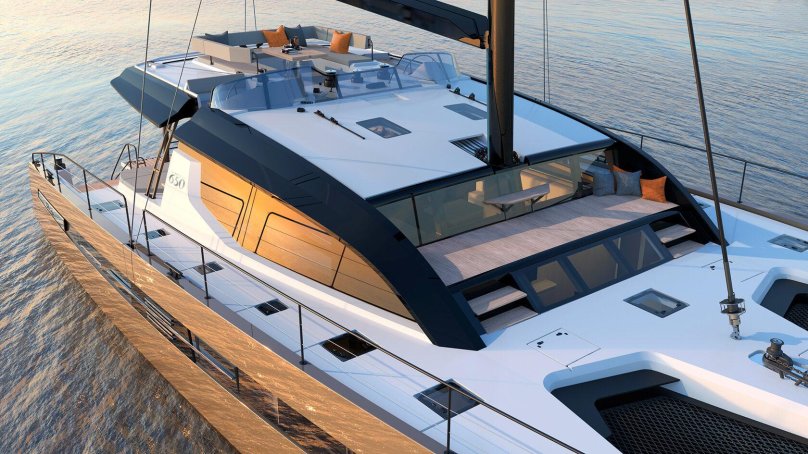 Каркас палубы на катамаране