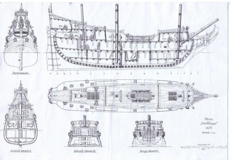 Испанский Галеон 17 века чертежи