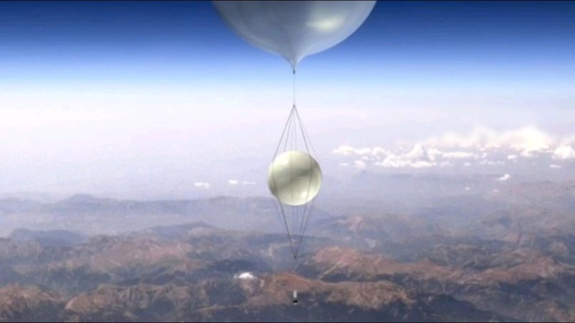 Стратостата в небе взгляд сверху