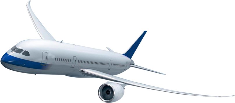 Пассажирский самолет на белом фоне
