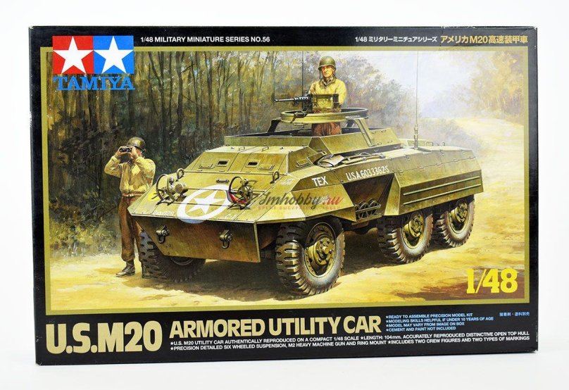 Сборная модель 1/48 американский трехосный бронетранспортер м20 Tamiya