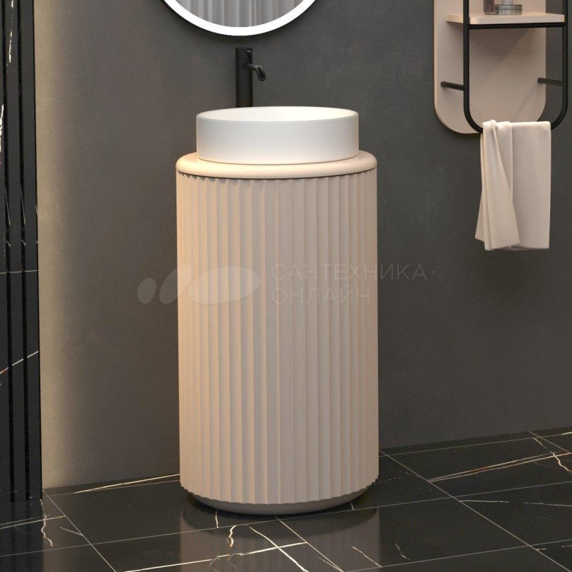 Тумба с раковиной stworki Lotus 107 White