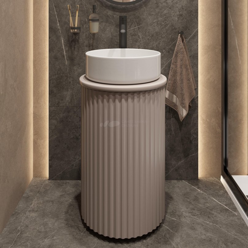 Тумба с раковиной stworki Lotus 107 White