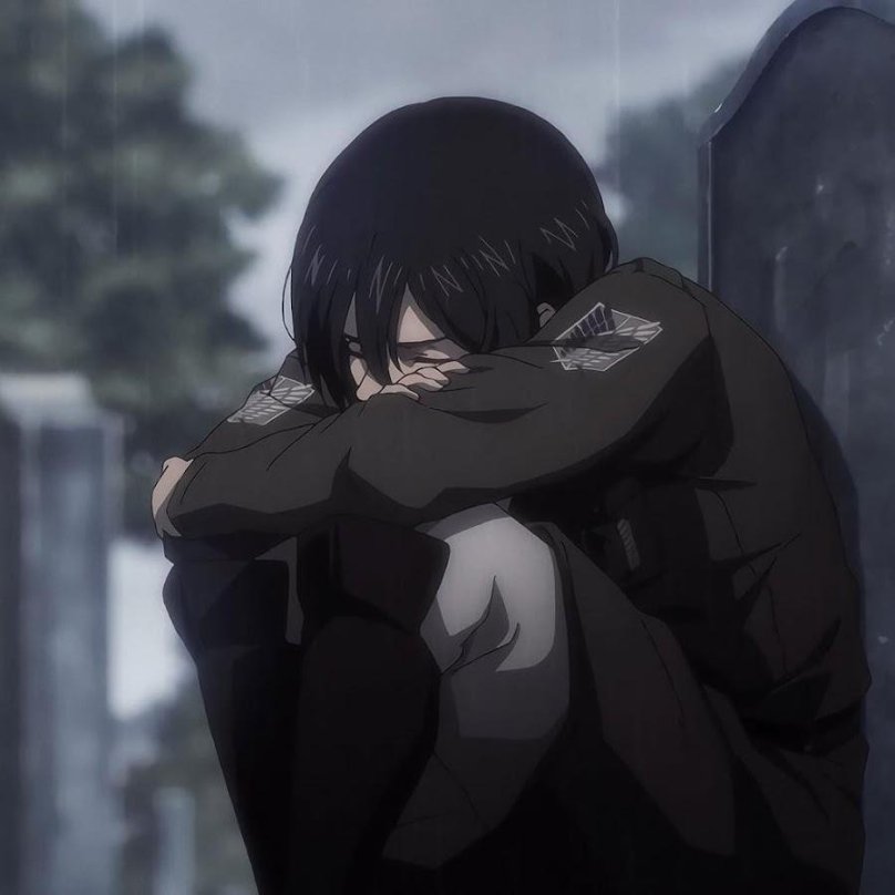 Микаса плачет