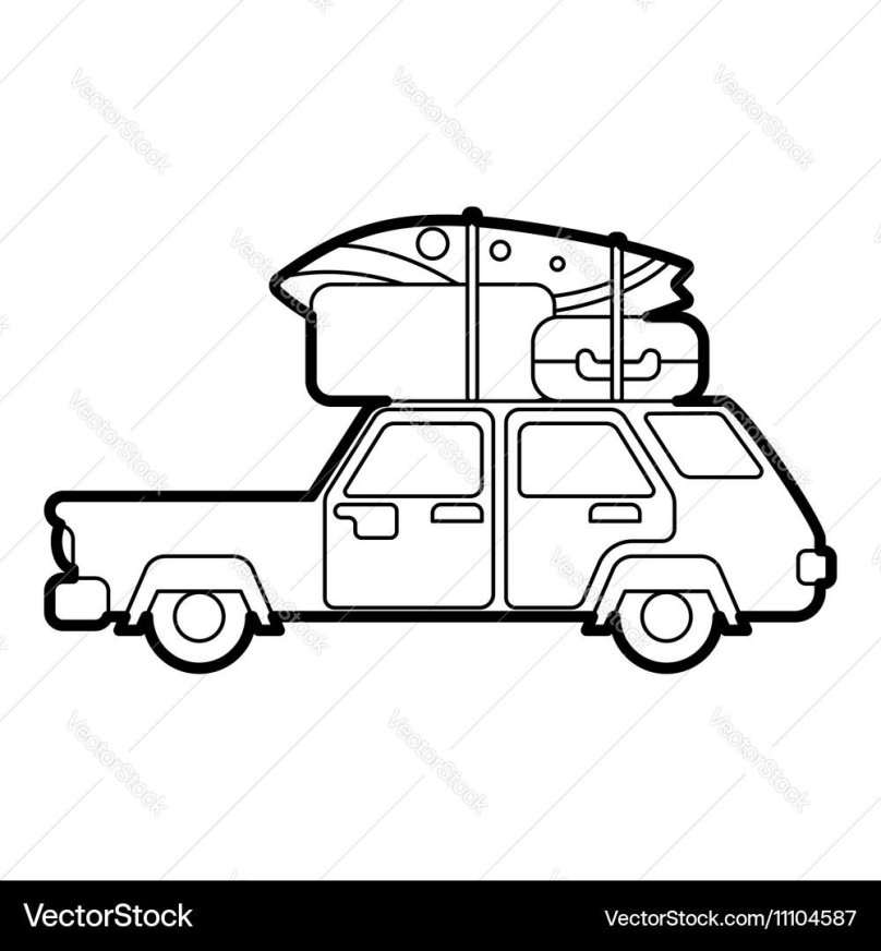 Машина с багажником на крыше вектор