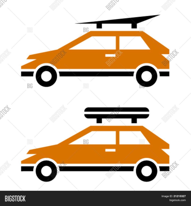 Машина с багажником на крыше вектор