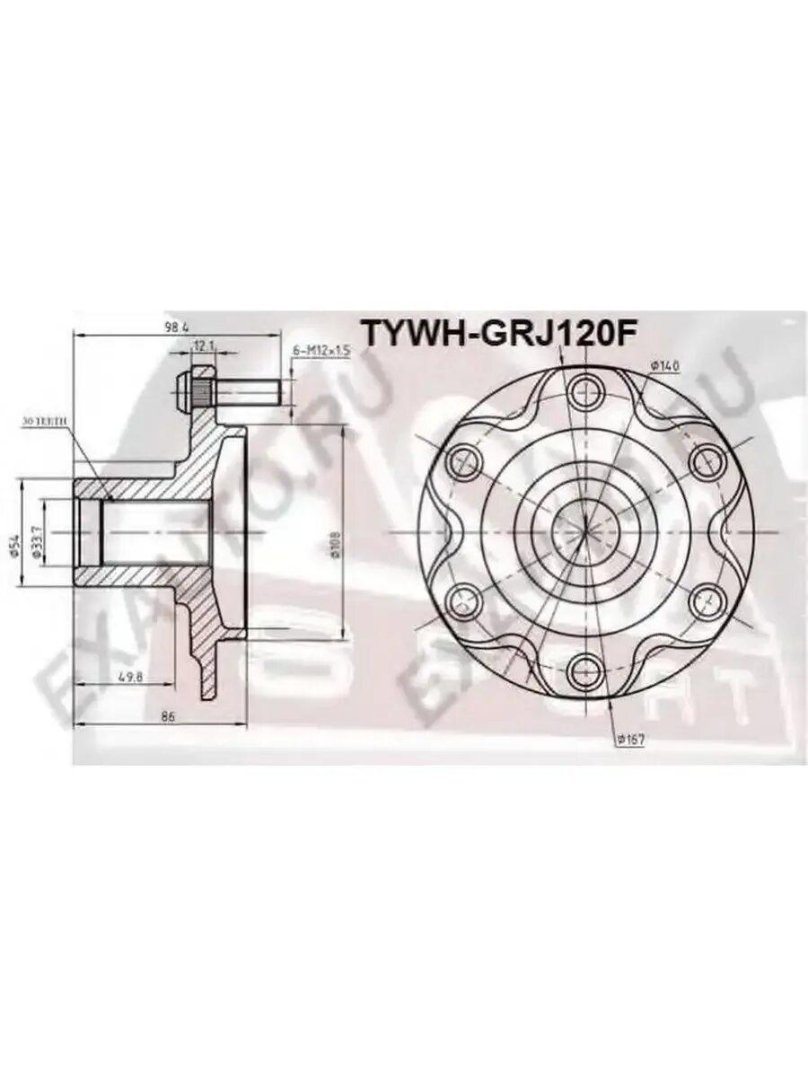 TYWH-lc200f подшипник ступицы колеса (комплект) | перед прав/Лев | ASVA