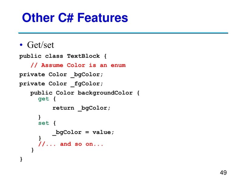 C# аксессоры get Set