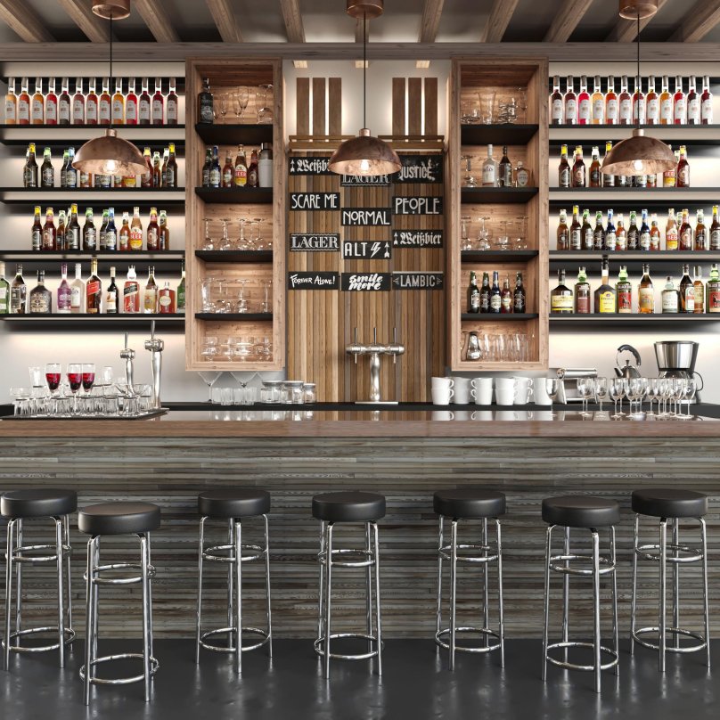 Барная стойка с алкоголем