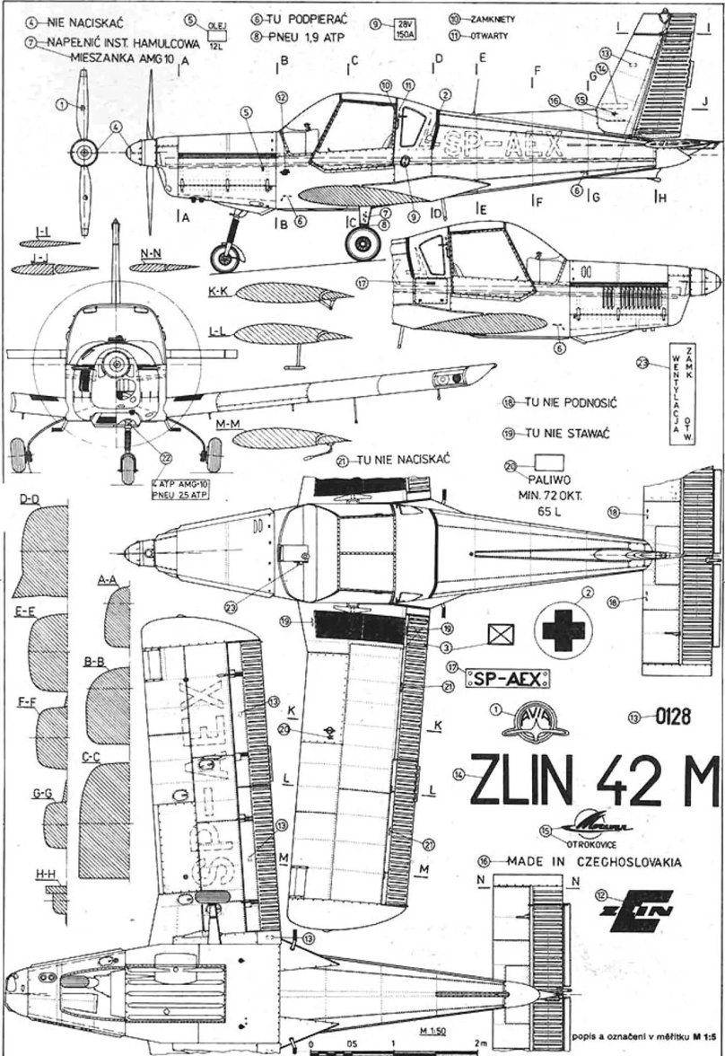 Zlin z-50l чертежи