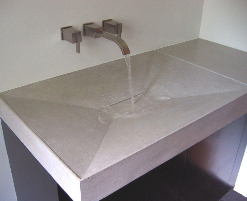 Щелевая раковина из бетона Призма