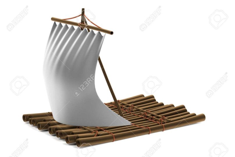 Плот на белом фоне