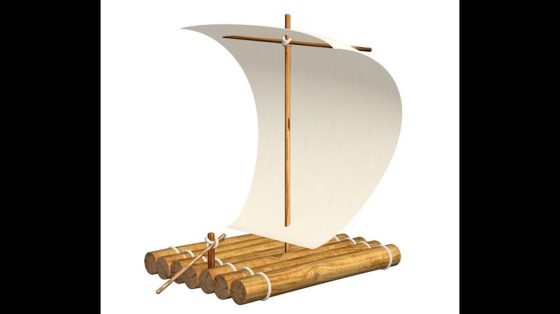 Плот на белом фоне