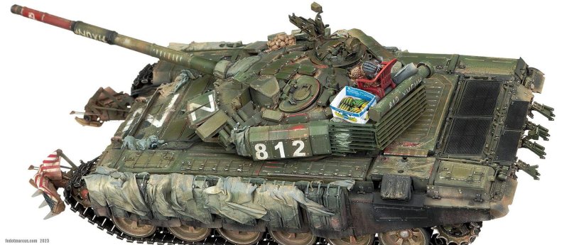 Т72б3м с минным тралом