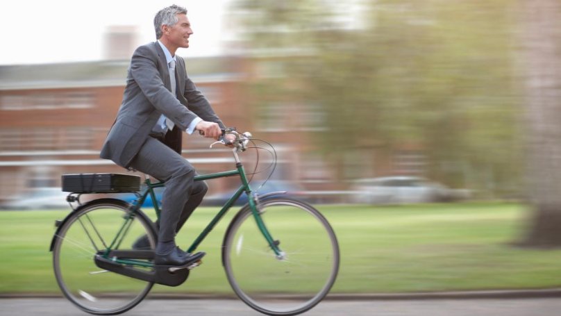 Фото с велосипедом на работу