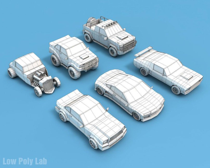 Low Poly 3d car