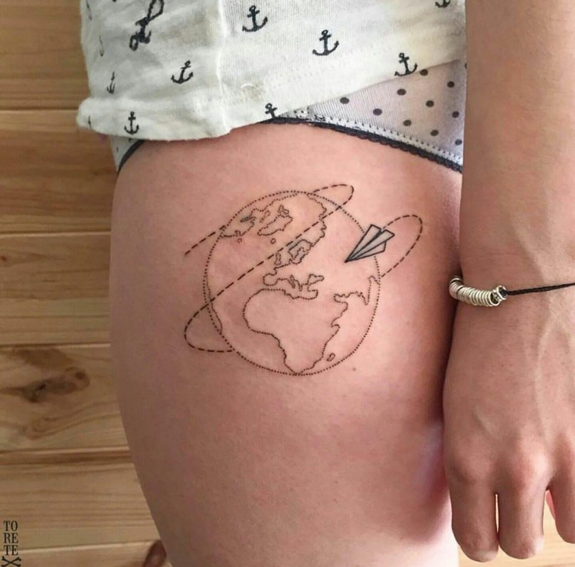 Татуировка земной шар