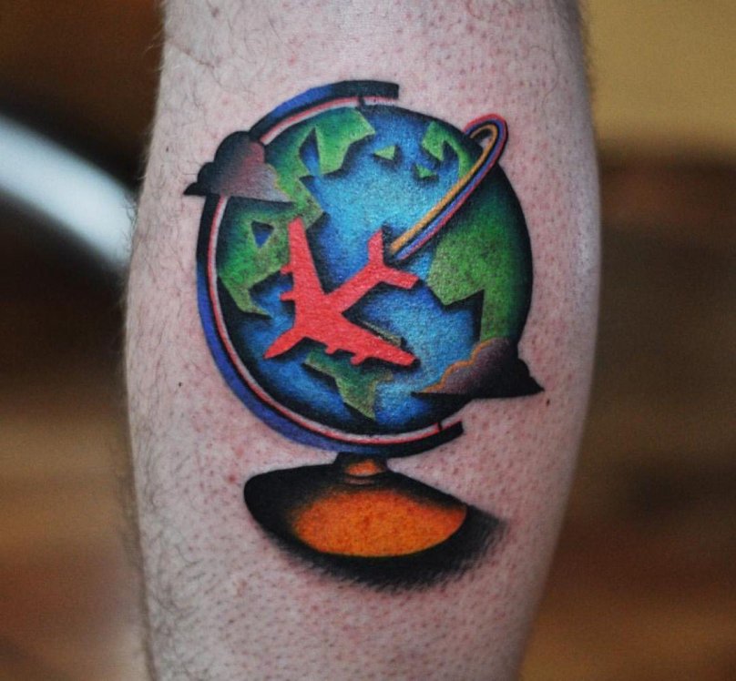 Татуировка Планета земля цветная
